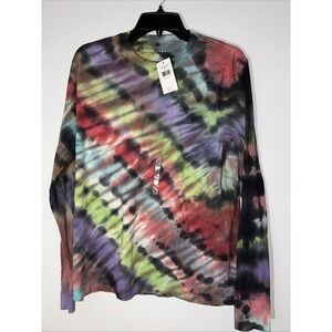 Gilded Intent Tie Dye Long Sleeve Top M Buckle 100% Cotton New Y2K Grunge
